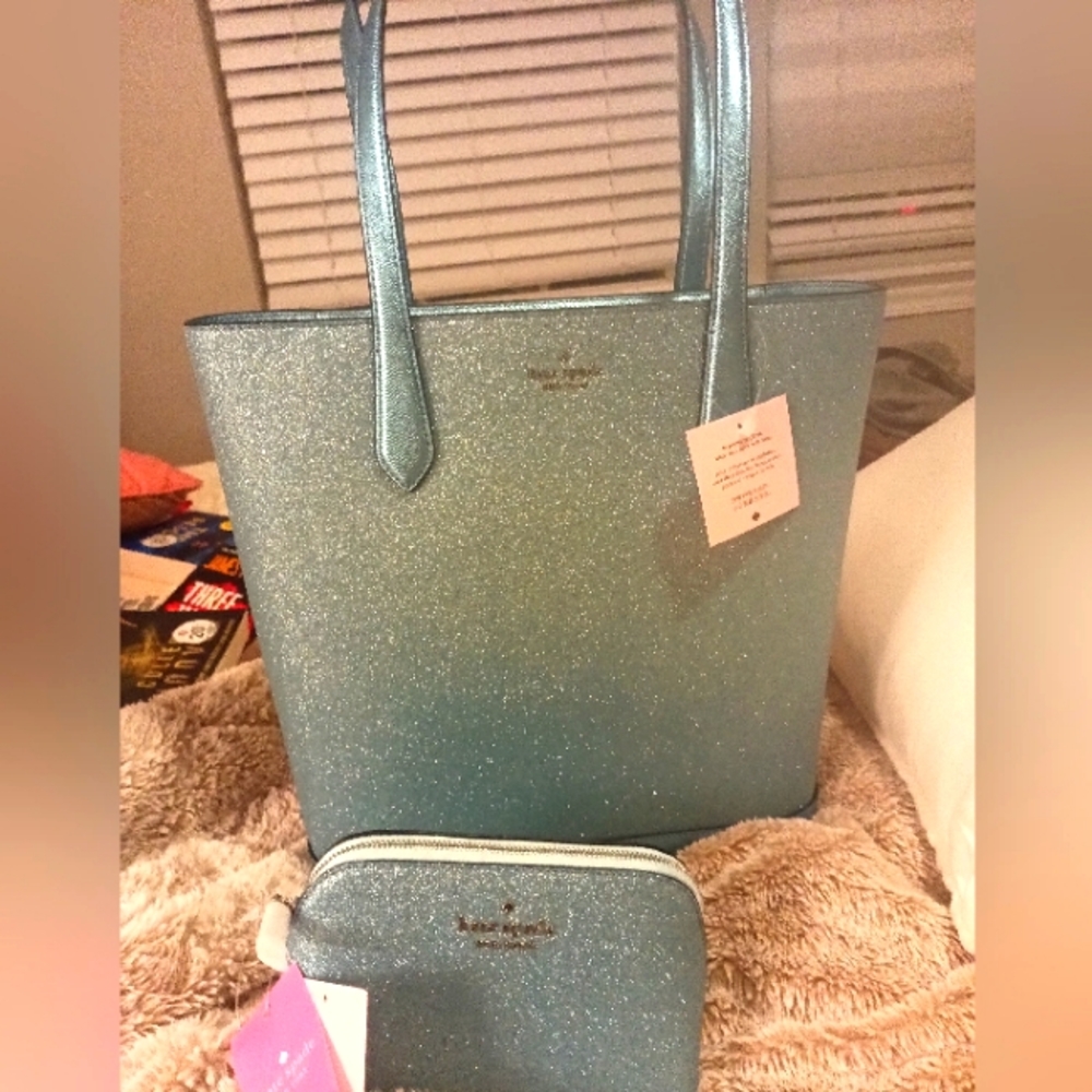 Kate Spade Shimmy Ice Blue Tote